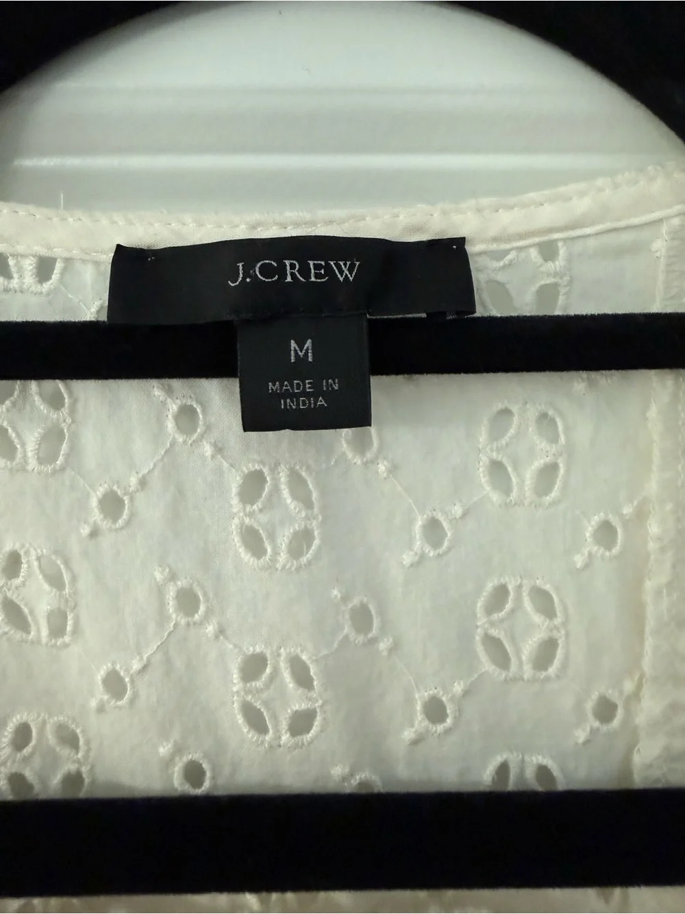 J. Crew Cream Eyelet Button-Front Blouse